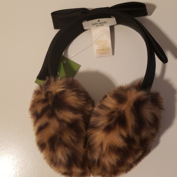 NWT Kate Spade Faux Fur Earmuff Leopard - Picture 4 of 7